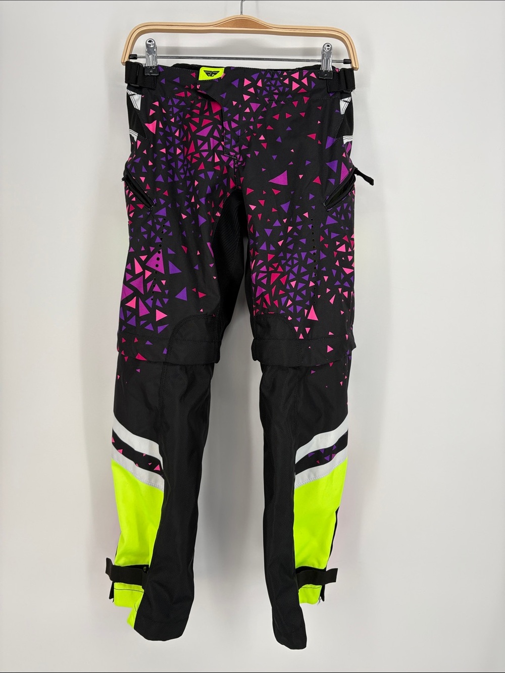 🛹 Fky Racing Kinetic High-Visibility Black Neon Accent Riding Pants